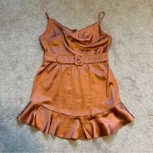 Forever 21 Rose Gold Cowl Neck Dress